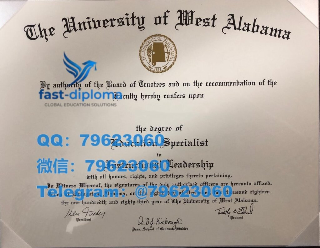 海外大学文凭修复西阿拉巴马大学毕业证书与成绩单留念样版(UWA)证书案例2026 231 the university of west alabama diploma