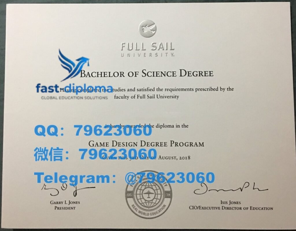 海外大学文凭修复福赛大学毕业证书与成绩单留念样版(Full Sail)证书案例2026 234 full sail university diploma