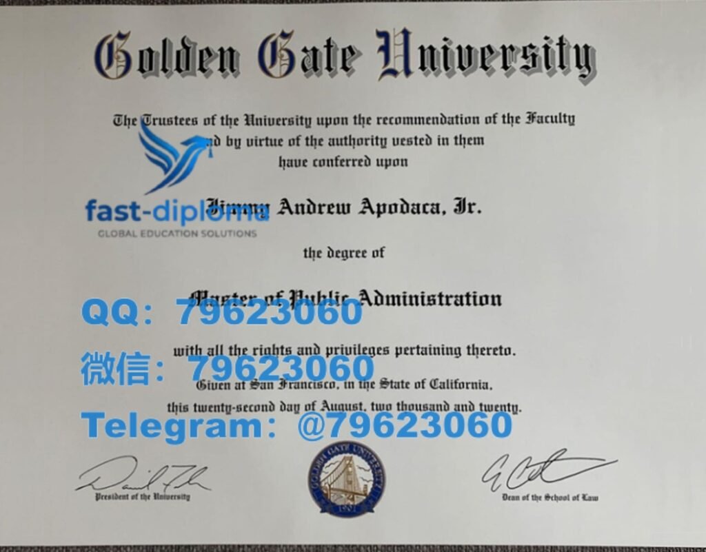 海外大学文凭修复金门大学毕业证书与成绩单留念样版(GGU)证书案例2026 238 golden gate university diploma