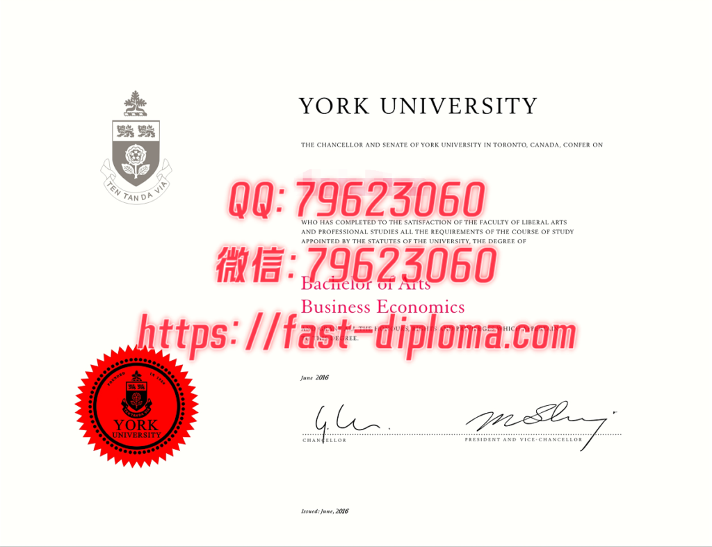 243约克大学毕业证成绩单