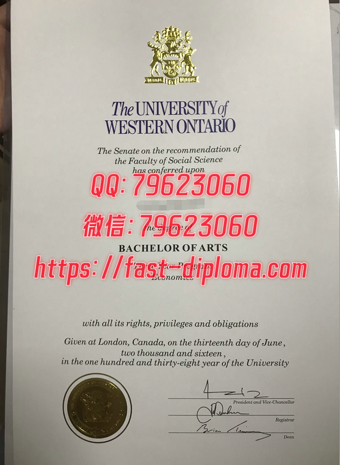 244西安大略大学毕业证成绩单