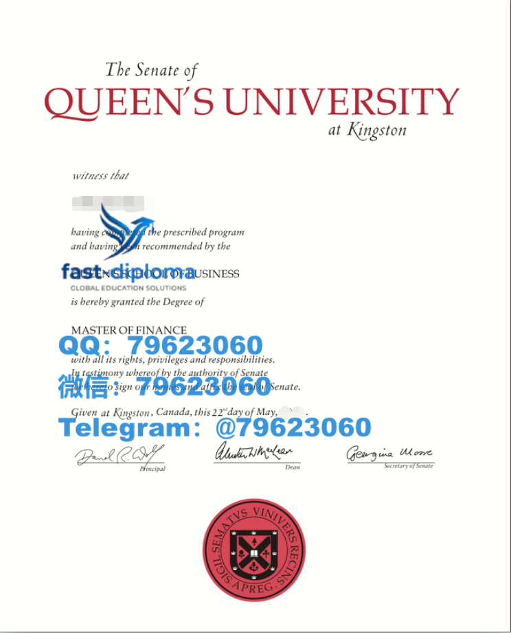 海外大学文凭修复皇后大学毕业证书与成绩单留念样版(Queen's)证书案例2026 249queens university diploma