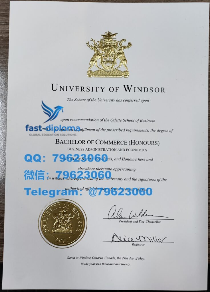 海外大学文凭修复温莎大学毕业证书与成绩单留念样版(UWindsor)证书案例2026 end