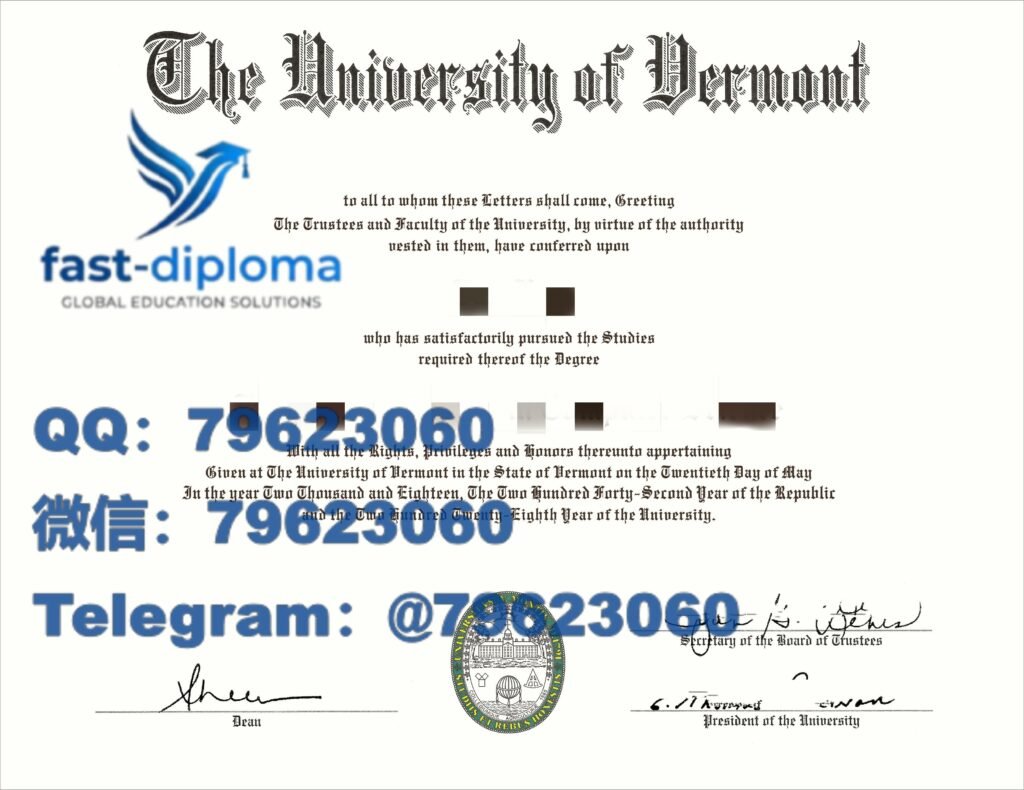 76 university of vermont diploma